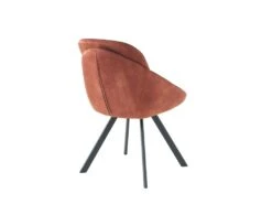 Lot De 2 Chaises Avec Accoudoirs En Velours Et Métal - Terracotta - BUSSELTON -Deco.fr Soldes Boutique chaise 7313847