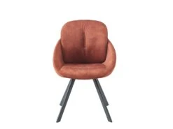 Lot De 2 Chaises Avec Accoudoirs En Velours Et Métal - Terracotta - BUSSELTON -Deco.fr Soldes Boutique chaise 7313849