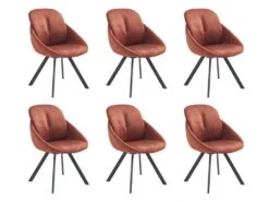 Lot De 6 Chaises Avec Accoudoirs En Velours Et Métal - Terracotta - BUSSELTON 15 Lot De 6 Chaises Avec Accoudoirs En Velours Et Métal - Terracotta - BUSSELTON -Deco.fr Soldes Boutique chaise 7325783