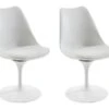 Lot De 2 Chaises En Polypropylène, Tissu Et Métal - Blanc - XAFY -Deco.fr Soldes Boutique chaise 8121115