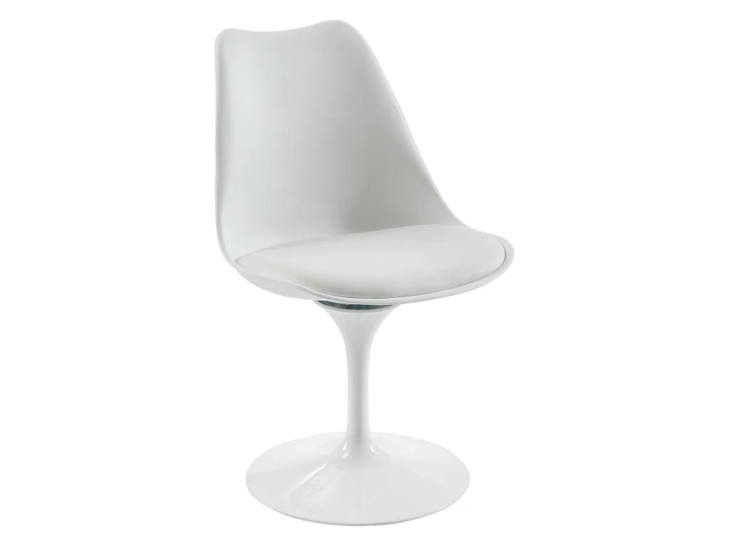 Lot De 6 Chaises En Polypropylène, Tissu Et Métal - Blanc - XAFY 4 Lot De 6 Chaises En Polypropylène, Tissu Et Métal - Blanc - XAFY – Image 4