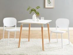 Lot De 2 Chaises Empilables En Polypropylène - Blanc - CARETANE -Deco.fr Soldes Boutique chaise 8123029