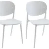 Lot De 2 Chaises Empilables En Polypropylène - Blanc - CARETANE -Deco.fr Soldes Boutique chaise 8123031