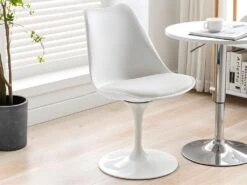 Lot De 2 Chaises En Polypropylène, Tissu Et Métal - Blanc - XAFY -Deco.fr Soldes Boutique chaise 8213333