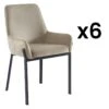 Lot De 6 Chaises Avec Accoudoirs En Velours Et Métal - Beige - CAROLONA De Pascal MORABITO -Deco.fr Soldes Boutique chaise 8740733