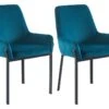 Lot De 2 Chaises Avec Accoudoirs En Velours Et Métal - Bleu - CAROLONA De Pascal MORABITO -Deco.fr Soldes Boutique chaise 8741611