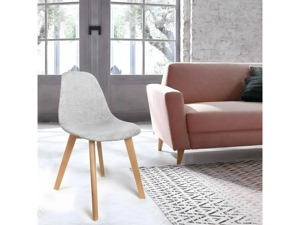 STYGN - Lot De 2 Chaises Avec Maille Grise 2 STYGN - Lot De 2 Chaises Avec Maille Grise – Image 2