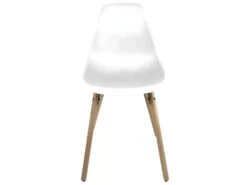 KAYELLES Lot De 4 Chaises Scandinaves De Cuisine Pieds Bois OVA (Blanc) 6 KAYELLES Lot De 4 Chaises Scandinaves De Cuisine Pieds Bois OVA (Blanc) -Deco.fr Soldes Boutique chaise 8935649