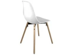 KAYELLES Lot De 4 Chaises Scandinaves De Cuisine Pieds Bois OVA (Blanc) 8 KAYELLES Lot De 4 Chaises Scandinaves De Cuisine Pieds Bois OVA (Blanc) -Deco.fr Soldes Boutique chaise 8935653