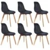 STYGN - Lot De 6 Chaises Avec Maille Noire Fils Argentés 12 STYGN - Lot De 6 Chaises Avec Maille Noire Fils Argentés -Deco.fr Soldes Boutique chaise 8936565