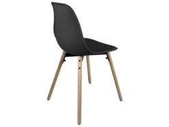 KAYELLES Lot De 4 Chaises Scandinaves De Cuisine Pieds Bois OVA (Noir) 8 KAYELLES Lot De 4 Chaises Scandinaves De Cuisine Pieds Bois OVA (Noir) -Deco.fr Soldes Boutique chaise 8936667