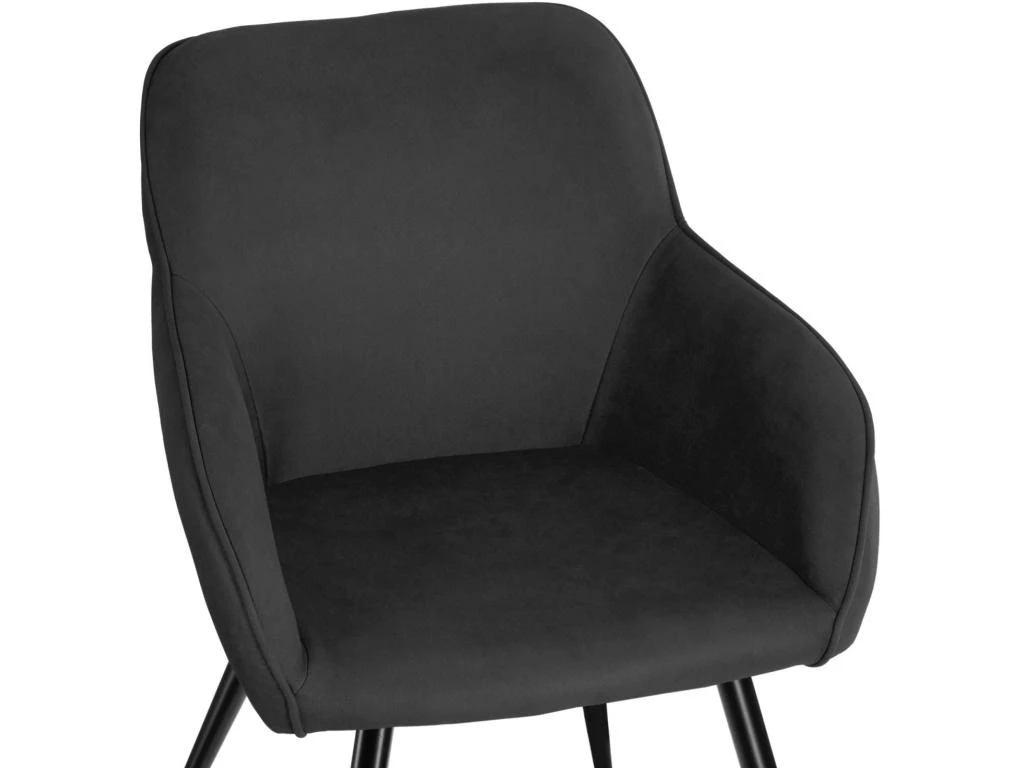 Lot De 6 Chaises Pieds Noir Siège De Salon Cuisine Salle à Manger Design élégant Tissu Anthracite 08_0000055 5 Lot De 6 Chaises Pieds Noir Siège De Salon Cuisine Salle à Manger Design élégant Tissu Anthracite 08_0000055 – Image 5