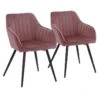 Lot De 2 Chaises En Velours BERTILLE Roses - HAPPY GARDEN -Deco.fr Soldes Boutique chaise 8938095