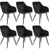 Lot De 6 Chaises Pieds Noir Siège De Salon Cuisine Salle à Manger Design élégant Velours Noir 08_0000021 -Deco.fr Soldes Boutique chaise 8938351