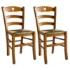 NAPLES - Lot De 2 Chaises Teinté Chêne Et Assises En Paille 15 NAPLES - Lot De 2 Chaises Teinté Chêne Et Assises En Paille -Deco.fr Soldes Boutique chaise 8938707