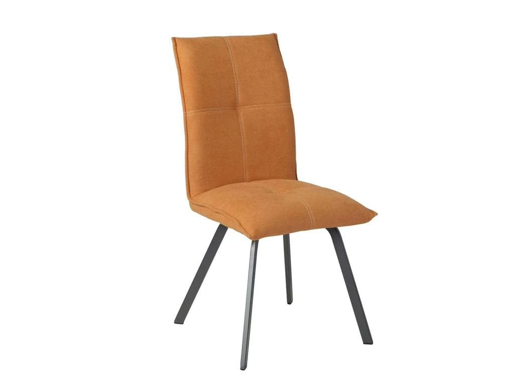 BISPO - Lot De 6 Chaises Tissu Coloris Orange 2 BISPO - Lot De 6 Chaises Tissu Coloris Orange – Image 2