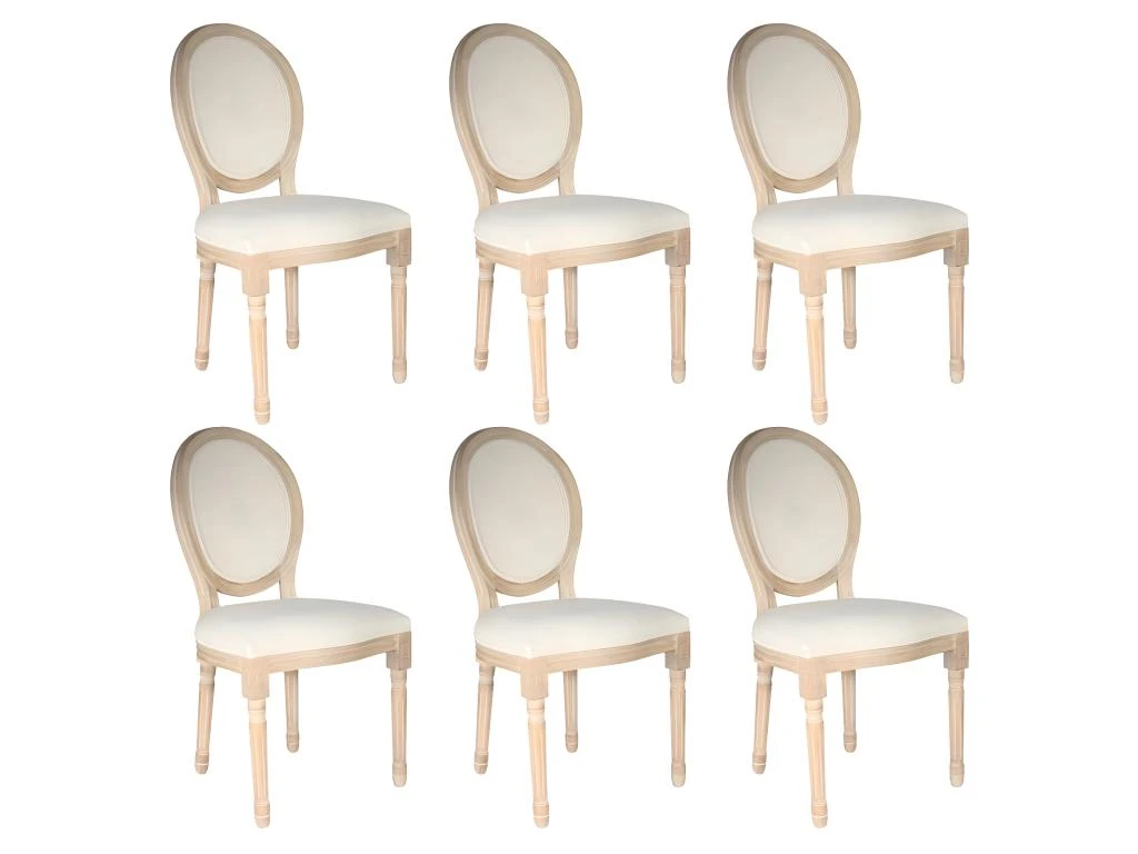 MELINDA - Lot De 6 Chaises Baroques Avec Dossier Canné 1 MELINDA - Lot De 6 Chaises Baroques Avec Dossier Canné