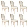 MELINDA - Lot De 6 Chaises Baroques Tissu Beige