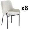 Lot De 6 Chaises Avec Accoudoirs En Tissu Bouclette Et Métal - Blanc - CAROLONA De Pascal MORABITO 16 Lot De 6 Chaises Avec Accoudoirs En Tissu Bouclette Et Métal - Blanc - CAROLONA De Pascal MORABITO -Deco.fr Soldes Boutique chaise 9083581