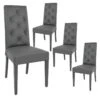 TREVI - Lot De 4 Chaises Simili Gris Et Pieds Laqués -Deco.fr Soldes Boutique chaise 9175799