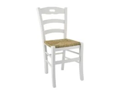 SUZY - Lot De 2 Chaises Laquées Blanc Et Assises En Paille -Deco.fr Soldes Boutique chaise 9176177