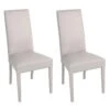 TORINO - Lot De 2 Chaises Simili Gris Clair Et Pieds Laqués -Deco.fr Soldes Boutique chaise 9177373