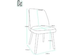 Chaise Scandinave Velours Rembourré DIMA (gris) -Deco.fr Soldes Boutique chaise 9179481