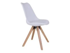 NIBBEN - Lot De 4 Chaises Blanches Et Piétement Hévéa -Deco.fr Soldes Boutique chaise 9179657
