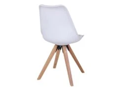 NIBBEN - Lot De 4 Chaises Blanches Et Piétement Hévéa -Deco.fr Soldes Boutique chaise 9179659