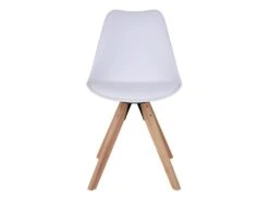 NIBBEN - Lot De 4 Chaises Blanches Et Piétement Hévéa -Deco.fr Soldes Boutique chaise 9179661