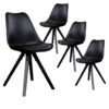 NIBBEN - Lot De 4 Chaises Noires Et Piétement Hévéa Noir 11 NIBBEN - Lot De 4 Chaises Noires Et Piétement Hévéa Noir -Deco.fr Soldes Boutique chaise 9180635