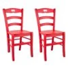 SUZY - Lot De 2 Chaises Laquées Rouge Et Assises En Bois 10 SUZY - Lot De 2 Chaises Laquées Rouge Et Assises En Bois -Deco.fr Soldes Boutique chaise 9182681