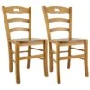 SUZY - Lot De 2 Chaises Teinté Chêne Et Assises En Bois 4 SUZY - Lot De 2 Chaises Teinté Chêne Et Assises En Bois -Deco.fr Soldes Boutique chaise 9182701