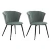 KOLYE - Lot De 2 Chaises Velours Vert Menthe Et Pieds Métal -Deco.fr Soldes Boutique chaise 9219249