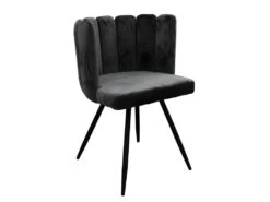 Chaise Ariel Velours Noir - Noir