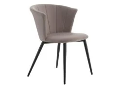 KOLYE - Lot De 2 Chaises Velours Gris Et Pieds Métal -Deco.fr Soldes Boutique chaise 9219293