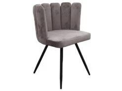 Chaise Ariel Velours Gris - Gris