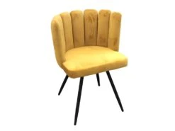 Chaise Ariel Velours Jaune Moutarde - Jaune Moutarde