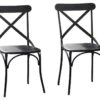 BISTRO - Set De 2 Chaises De Repas Vintage En Métal Noir