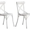 BISTRO - Set De 2 Chaises De Repas Vintage En Metal Blanc -Deco.fr Soldes Boutique chaise 9239565