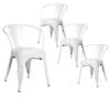 LUCY - Lot De 4 Chaises Métalliques Blanches -Deco.fr Soldes Boutique chaise 9239659