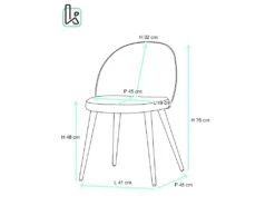 Lot De 2 Chaises Cocktail Velours GIZA (gris) -Deco.fr Soldes Boutique chaise 9240795