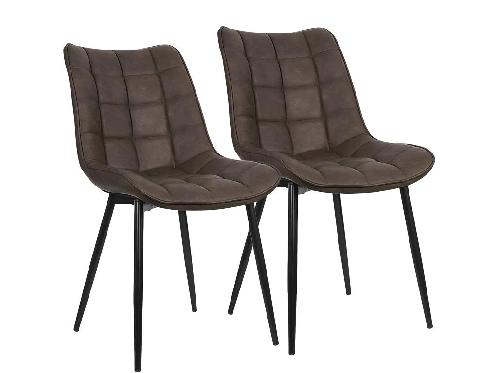 Chaises De Cuisine En Synthétique 2 Pièces Marron 19_0000413 1 Chaises De Cuisine En Synthétique 2 Pièces Marron 19_0000413