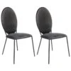 CLOVIS - Lot De 2 Chaises Effet Velours Gris Foncé 6 CLOVIS - Lot De 2 Chaises Effet Velours Gris Foncé -Deco.fr Soldes Boutique chaise 9242557