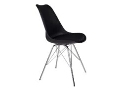 HAGA - Lot De 6 Chaises Noires Avec Piétement Chromé -Deco.fr Soldes Boutique chaise 9243535