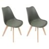 MEDALINE - Lot De 2 Chaises Scandinaves Kaki -Deco.fr Soldes Boutique chaise 9244383