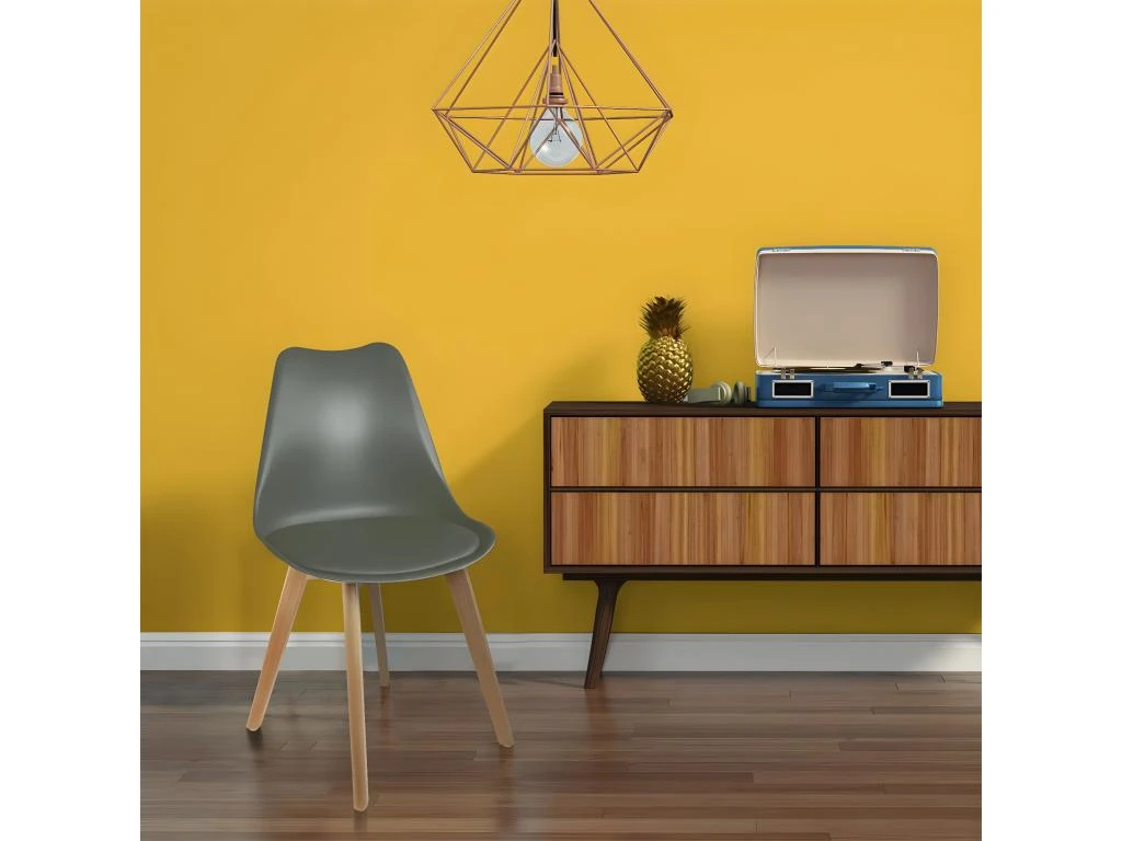 MEDALINE - Lot De 2 Chaises Scandinaves Kaki 2 MEDALINE - Lot De 2 Chaises Scandinaves Kaki – Image 2