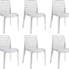 Lot 6 Chaises Ajourées Empilables Transparentes - GRUYER