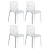 Lot 4 Chaises Ajourées Empilables Blanches - GRUYER 9 Lot 4 Chaises Ajourées Empilables Blanches - GRUYER -Deco.fr Soldes Boutique chaise 9245603