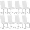 Lot De 8 Chaises Pieds Acier Siège De Salon Cuisine Salle à Manger Design Carré élégant Blanc 08_0000091 -Deco.fr Soldes Boutique chaise 9245801